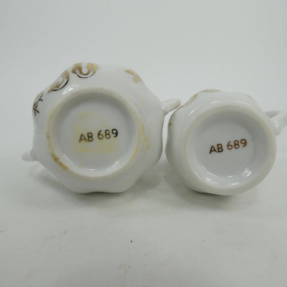 Norcrest Fine China Golden 50th Anniversary Sugar Bowl & Creamer AB689 ABJFB - Picture 7 of 7